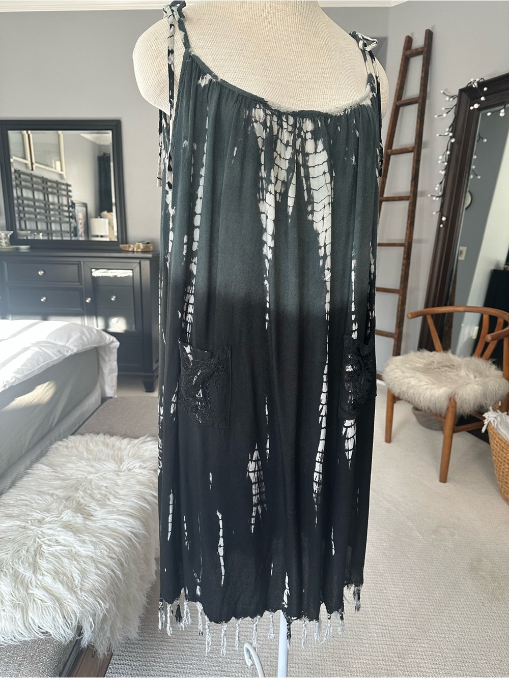 Tie-Dye Cover Up with Fringe OSFA